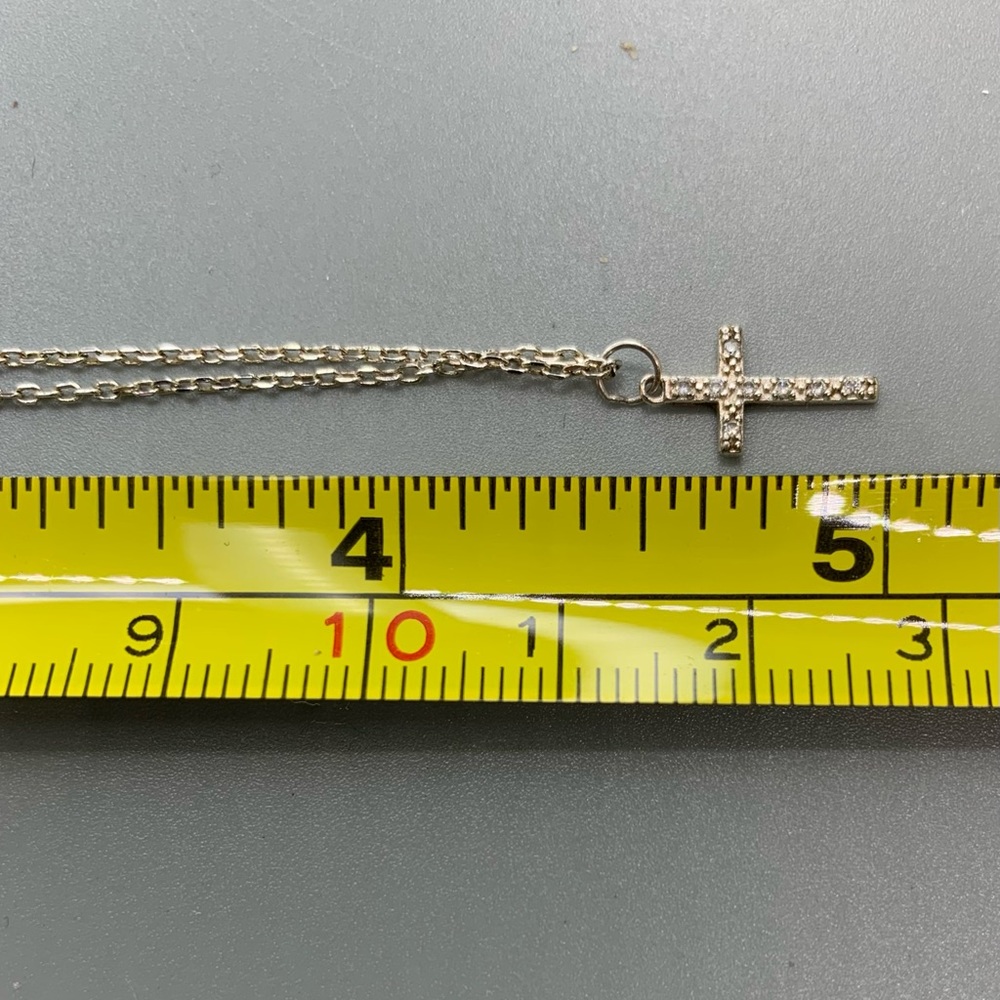 Sterling Silver Cross Ankle Bracelet - Picture 7 of 10